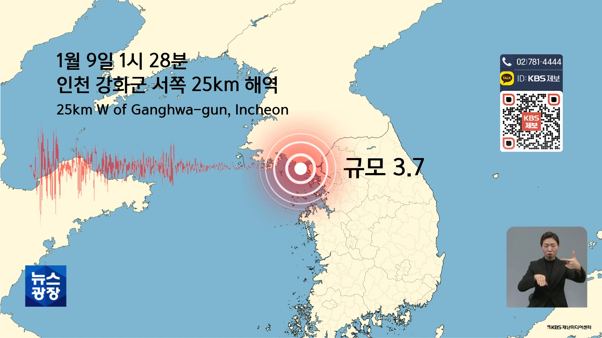 한밤 강화 서쪽 해역 규모 3.7 지진…인천·경기 등에서 흔들림 감지