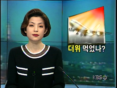 찜통더위로 아스팔트 녹아 비행기 운항 차질