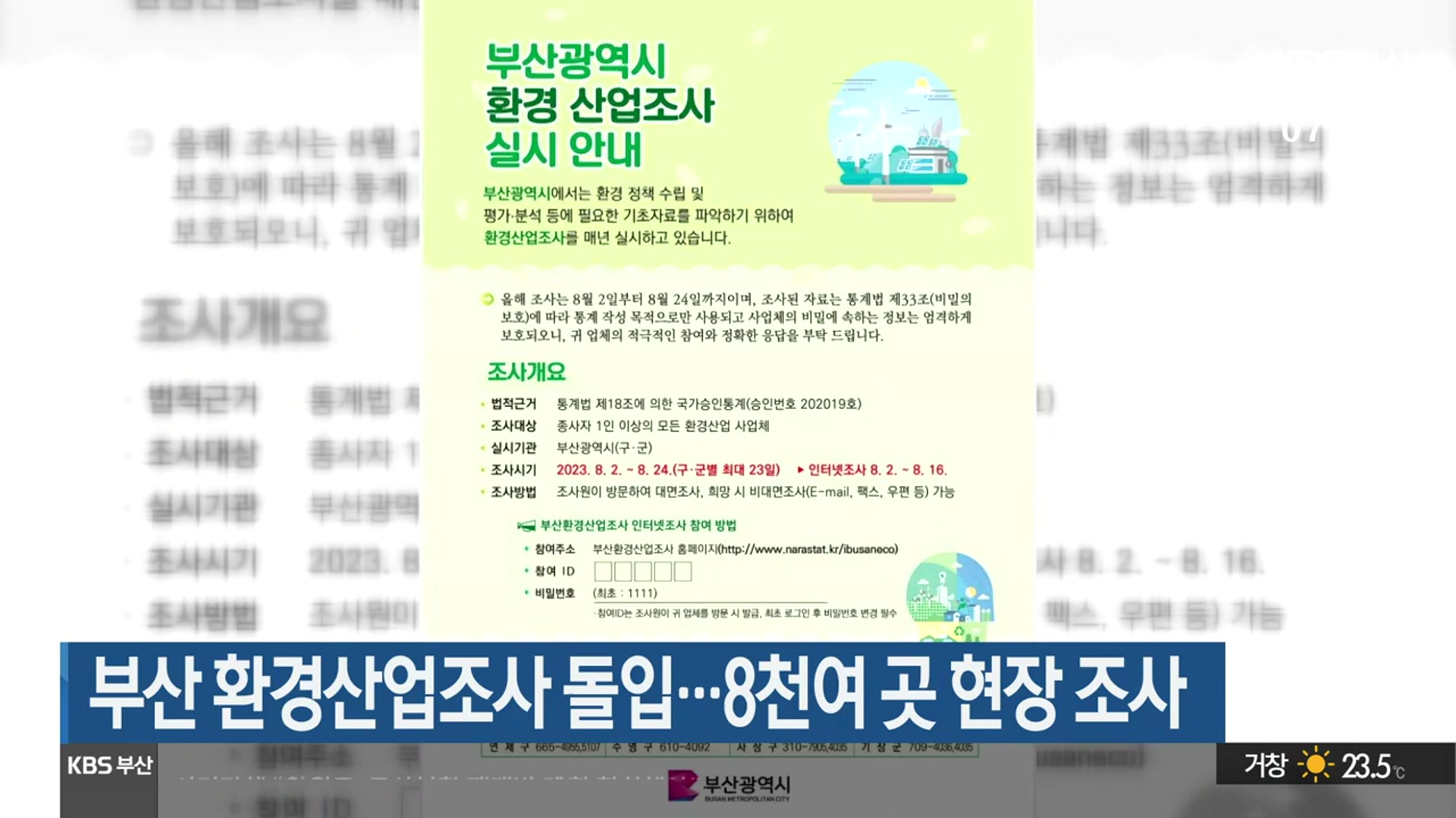 부산 환경산업조사 돌입…8천여 곳 현장 조사