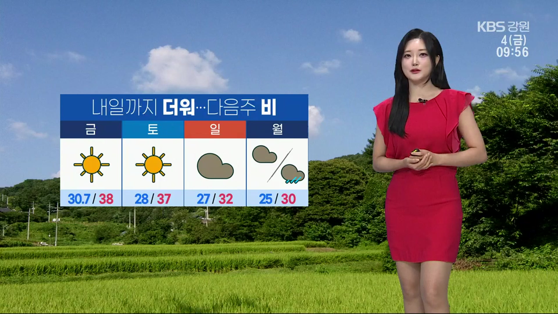[날씨] ‘강릉 한낮 38도’ 오늘도 더워…비 내리기 전 폭염 계속