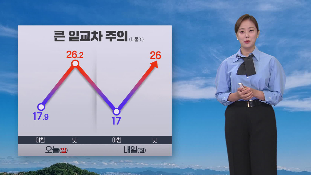 [뉴스9 날씨] 중부 오전 빗방울…낮 기온 평년 수준 웃돌아