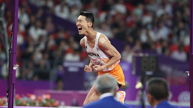 항저우 아시안게임, 남자 높이뛰기 우상혁 은메달