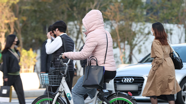 찬 바람 불며 기온 크게 떨어져…산간 서리·얼음