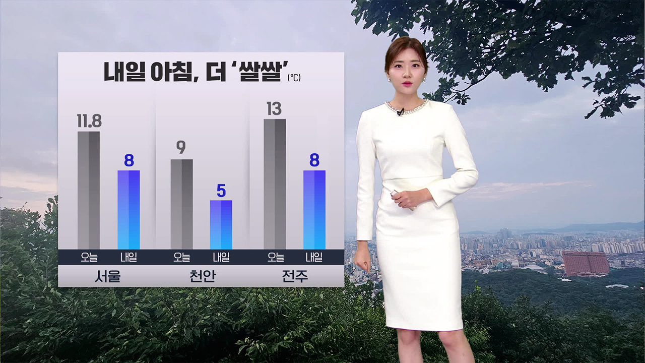 [뉴스9 날씨] 내일 아침, 오늘보다 더 ‘쌀쌀’…서리·얼음 유의