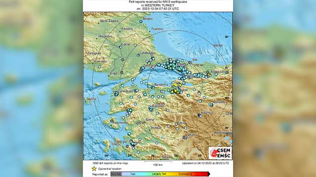 튀르키예 서부 이스탄불 앞바다에서 규모 5.1 지진