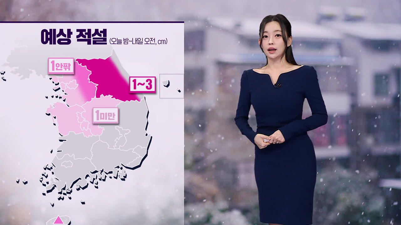 [뉴스9 날씨] 내일 오전까지 중부에 눈·비