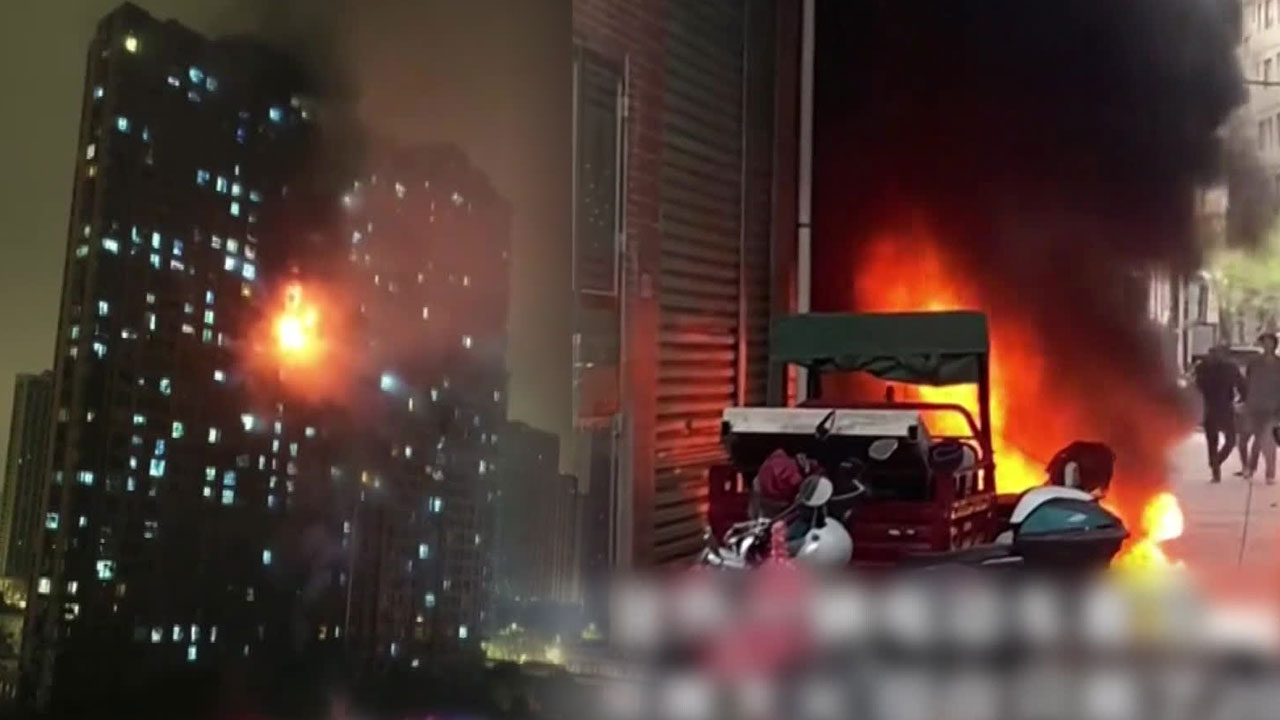 전기 자전거에서 불?…중국 아파트서 50여 명 사상