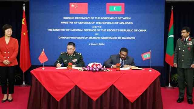 인도양 섬나라 몰디브, 중국과 군사협정 체결