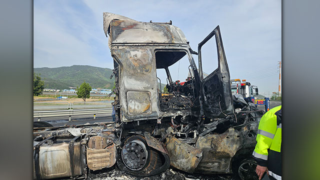 ‘역주행’ SUV-트레일러 충돌 화재…1명 숨져