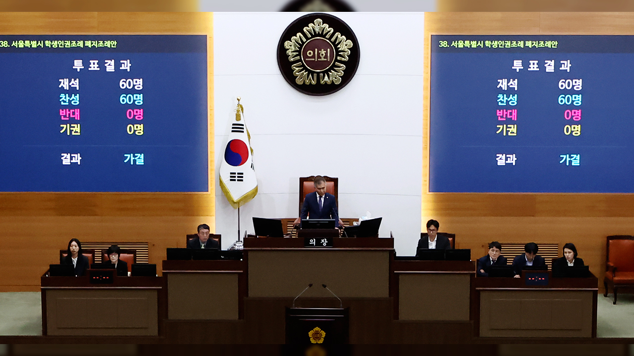 서울시의회, 학생인권조례 폐지…“교육 현장에 갈등·혼란 초래할 것”