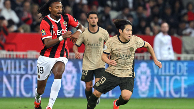 ‘이강인 71분’ PSG, 10명 뛴 니스에 2-1 승…5경기 만에 승리