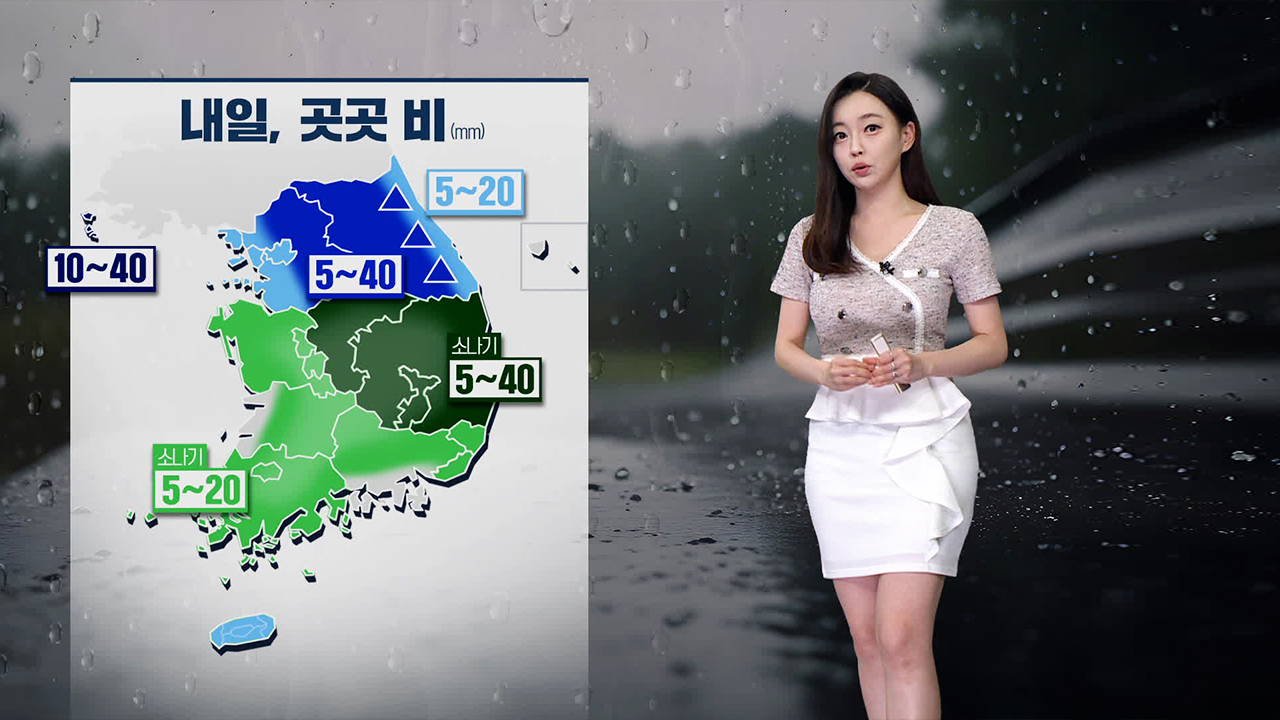 [뉴스9 날씨] 내일 전국 대부분 지역에 비·소나기