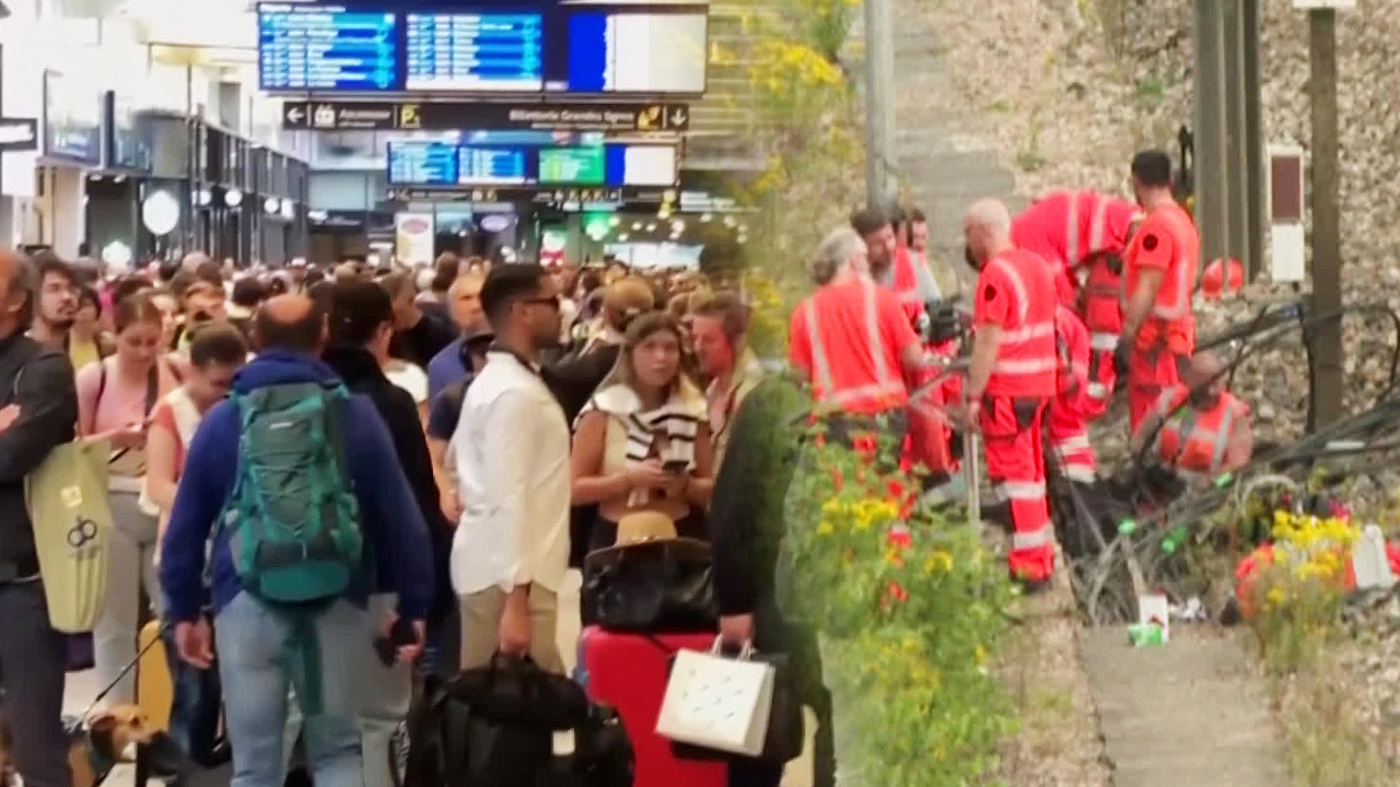 올림픽 개막 앞두고 파리 인근 고속철도 방화…<br>“조직적 공격”