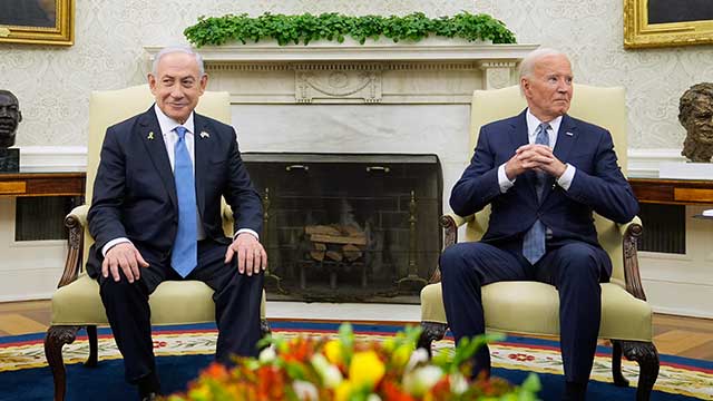 바이든·네타냐후 통화…“이스라엘 방어 추가 무기 배치 논의”
