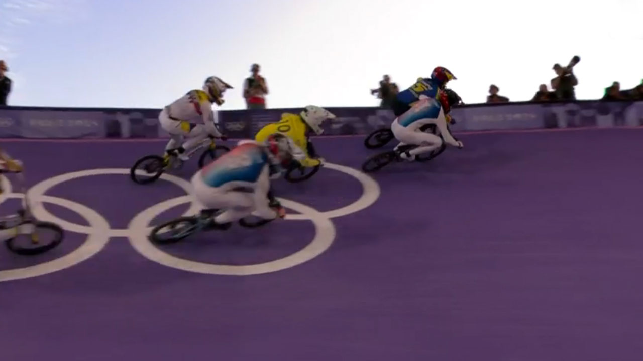 [영상] 사이클 BMX 레이싱…남자 준결승 2차런 2조