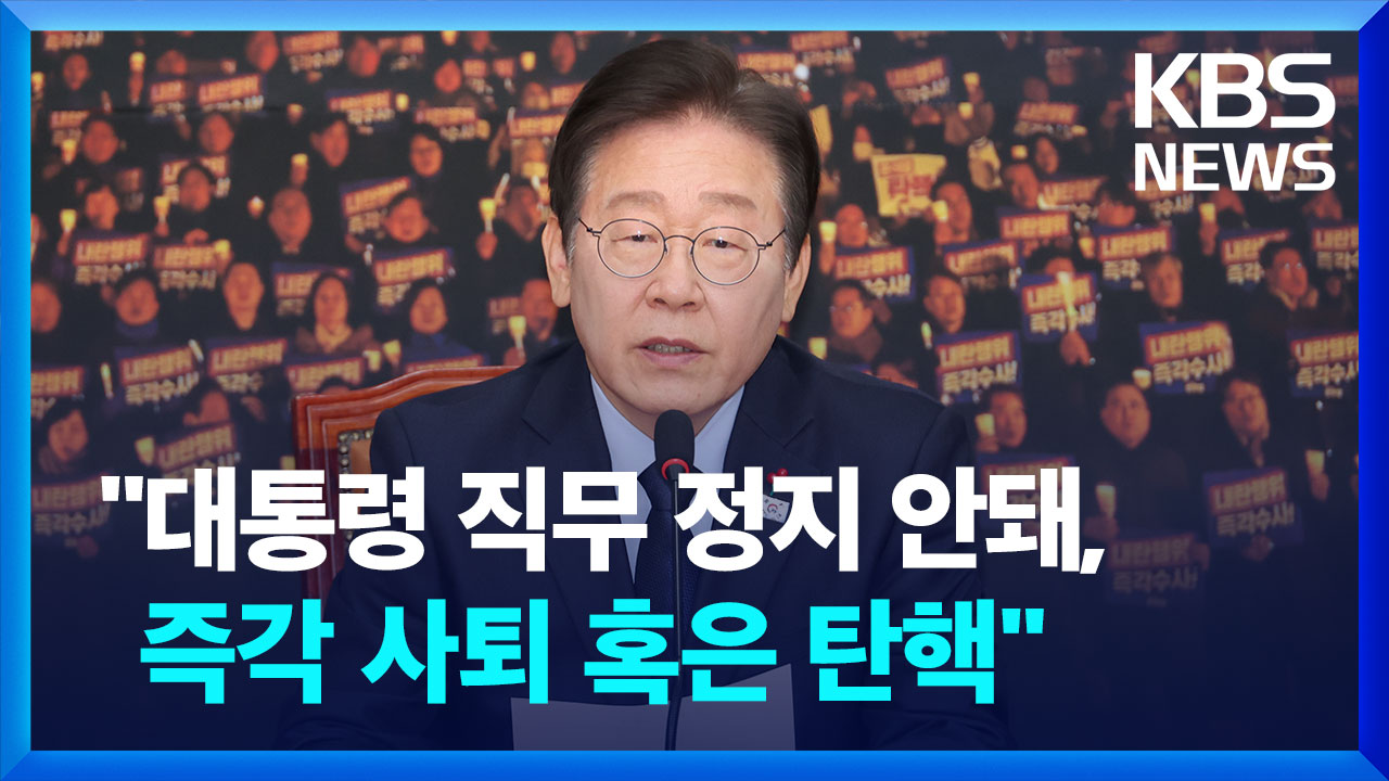 [영상] 이재명 “14일 반드시 탄핵 성공시킬 것”