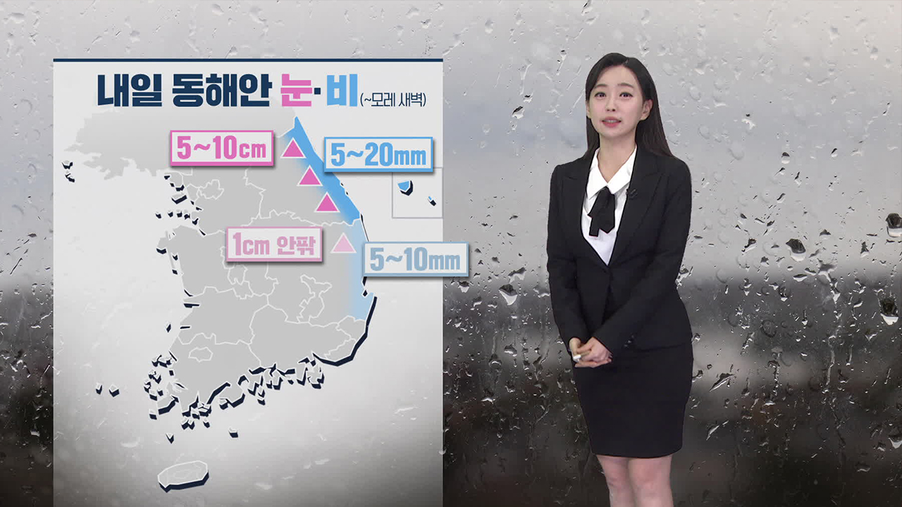 [뉴스9 날씨] 동해안 건조…내일 낮부터 눈·비 내리며 해소