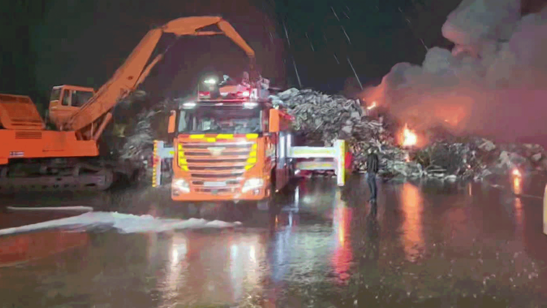 Fire caused by waste batteries