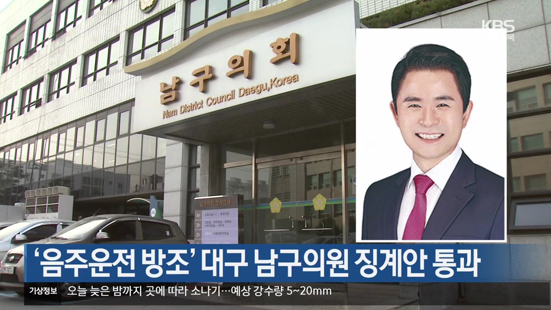 ‘음주운전 방조’ 대구 남구의원 징계안 통과