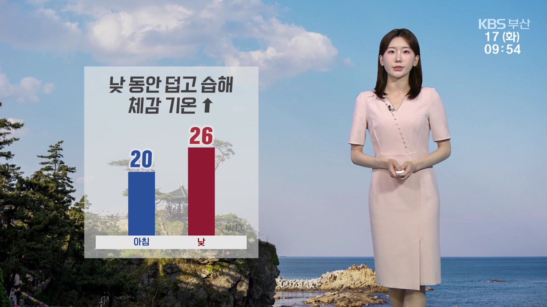 [날씨] 부산 낮 동안 덥고 습해…자외선·오존 유의