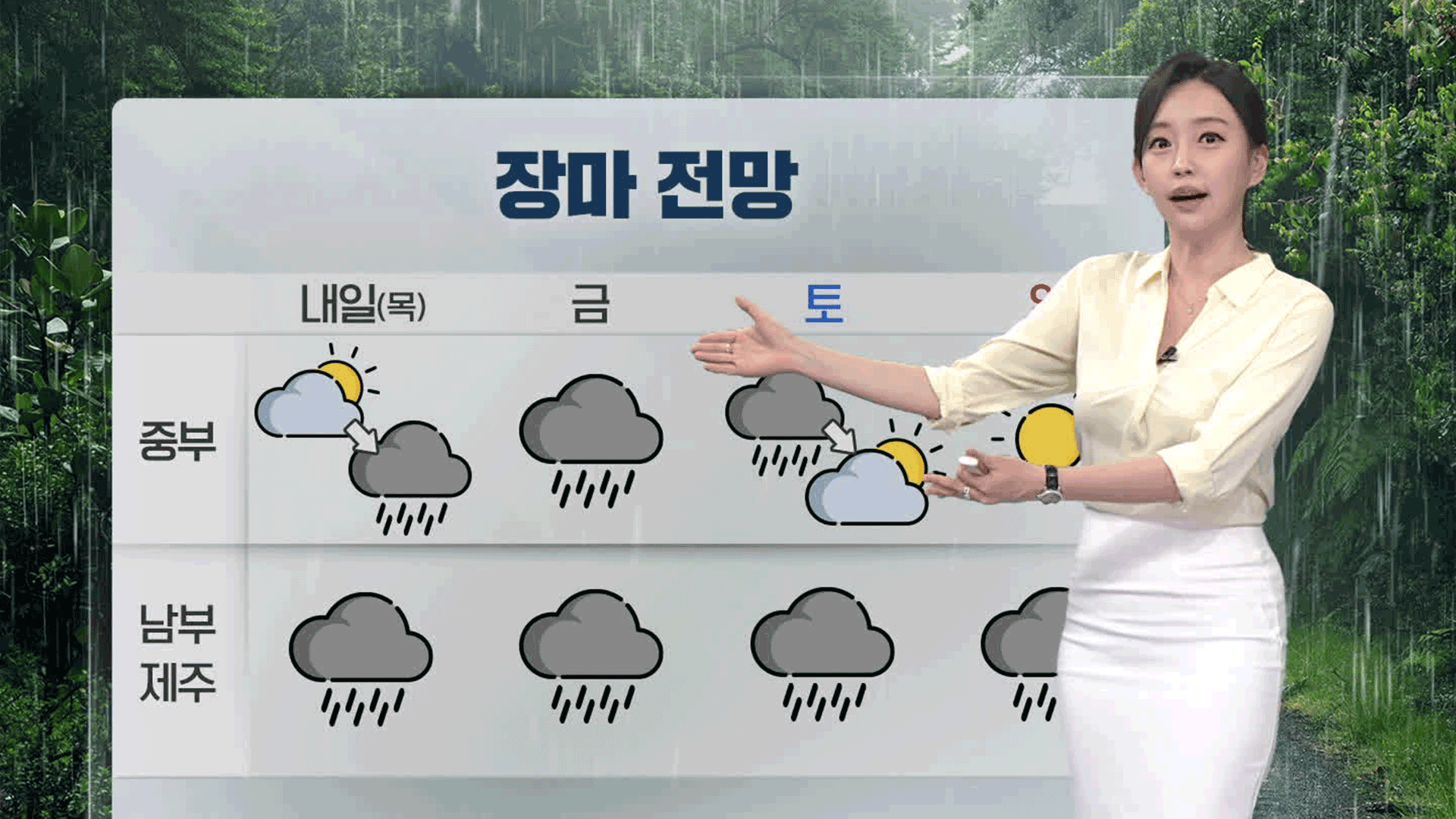 [뉴스9 날씨] 내일 내륙 장마 시작…중부 낮 기온 더 올라