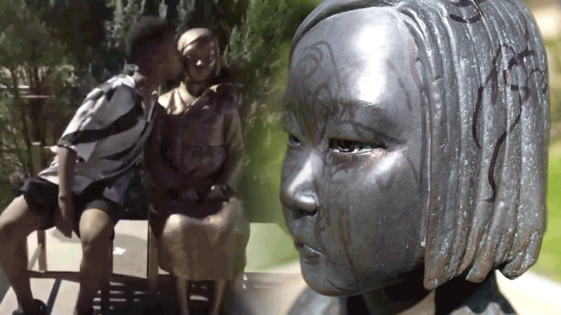 Repeated attacks on Peace Statues
