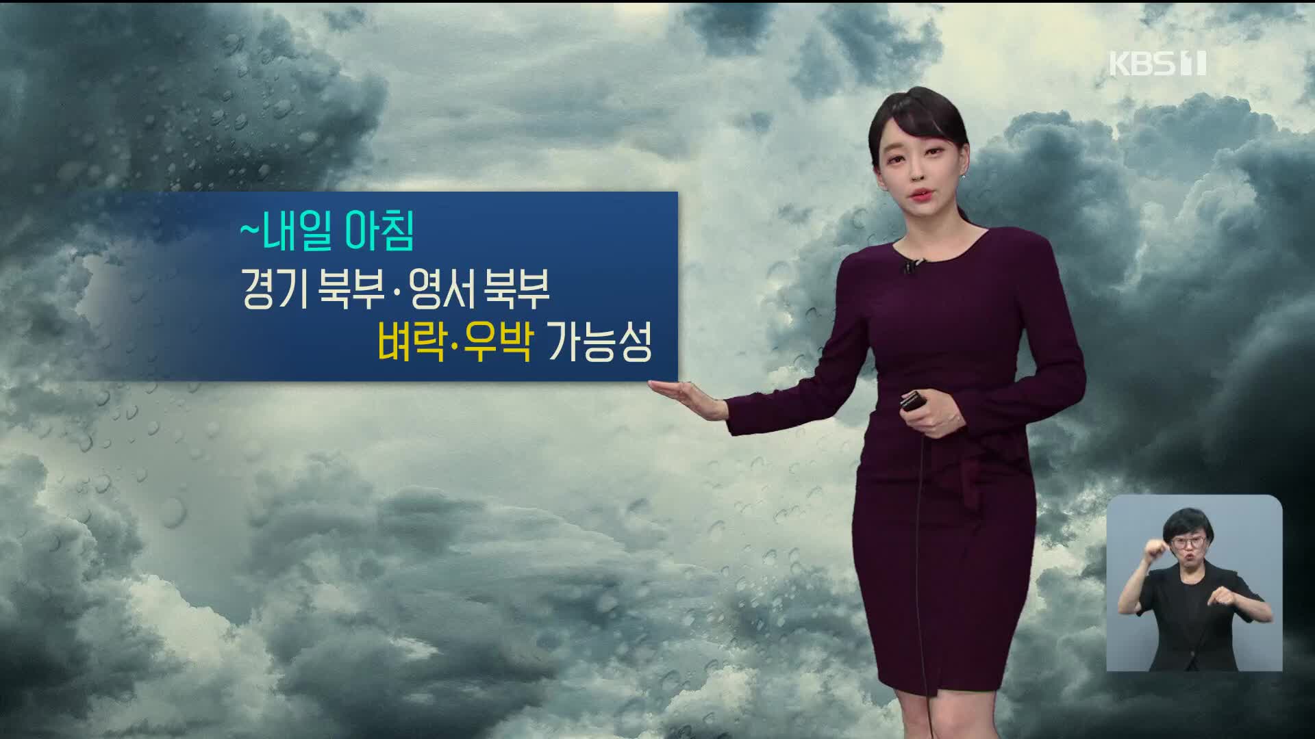 [날씨] 수도권, 강원 영서 아침까지 비…오후 한때 소나기