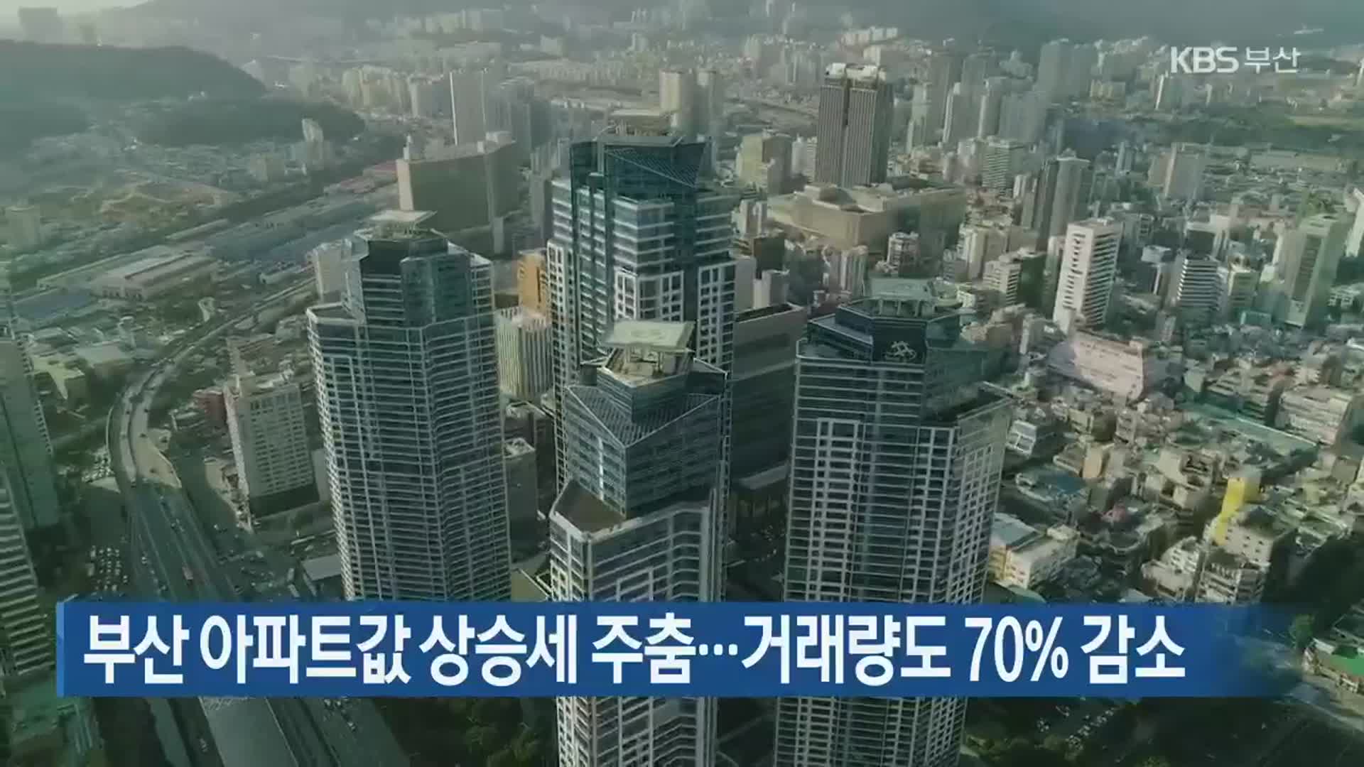 부산 아파트값 상승세 주춤…거래량도 70% 감소