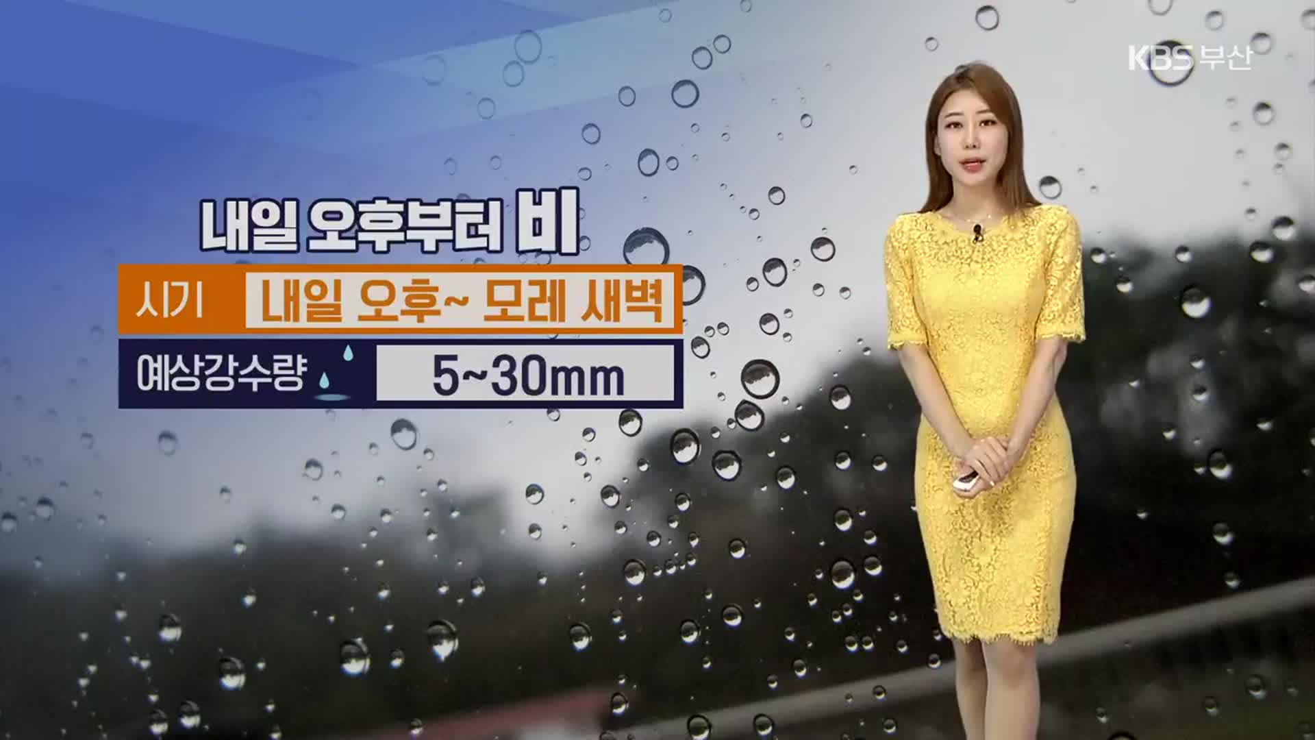 [날씨] 부산 내일 오후부터 비…최대 30mm