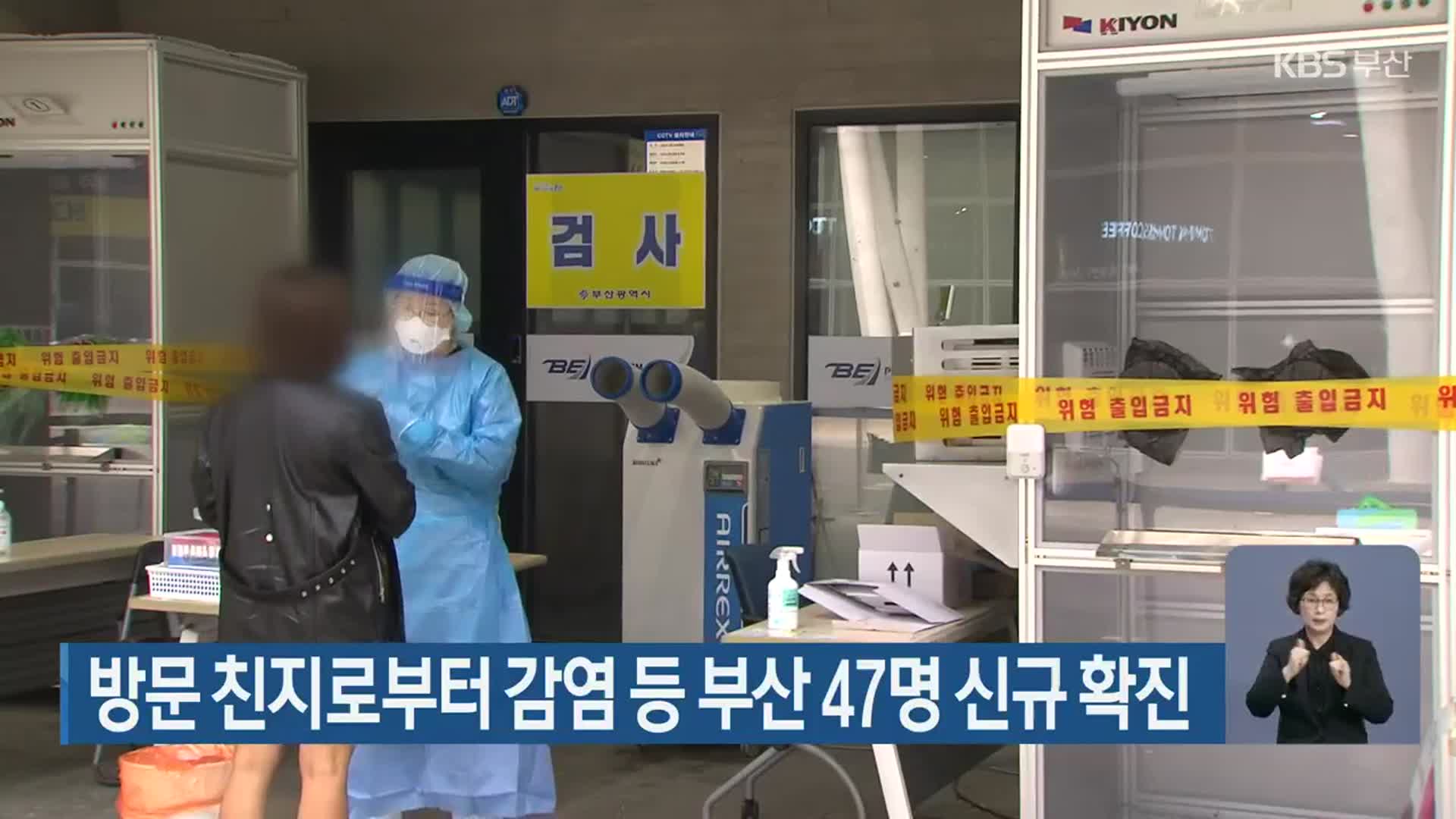 방문 친지로부터 감염 등 부산 47명 신규 확진