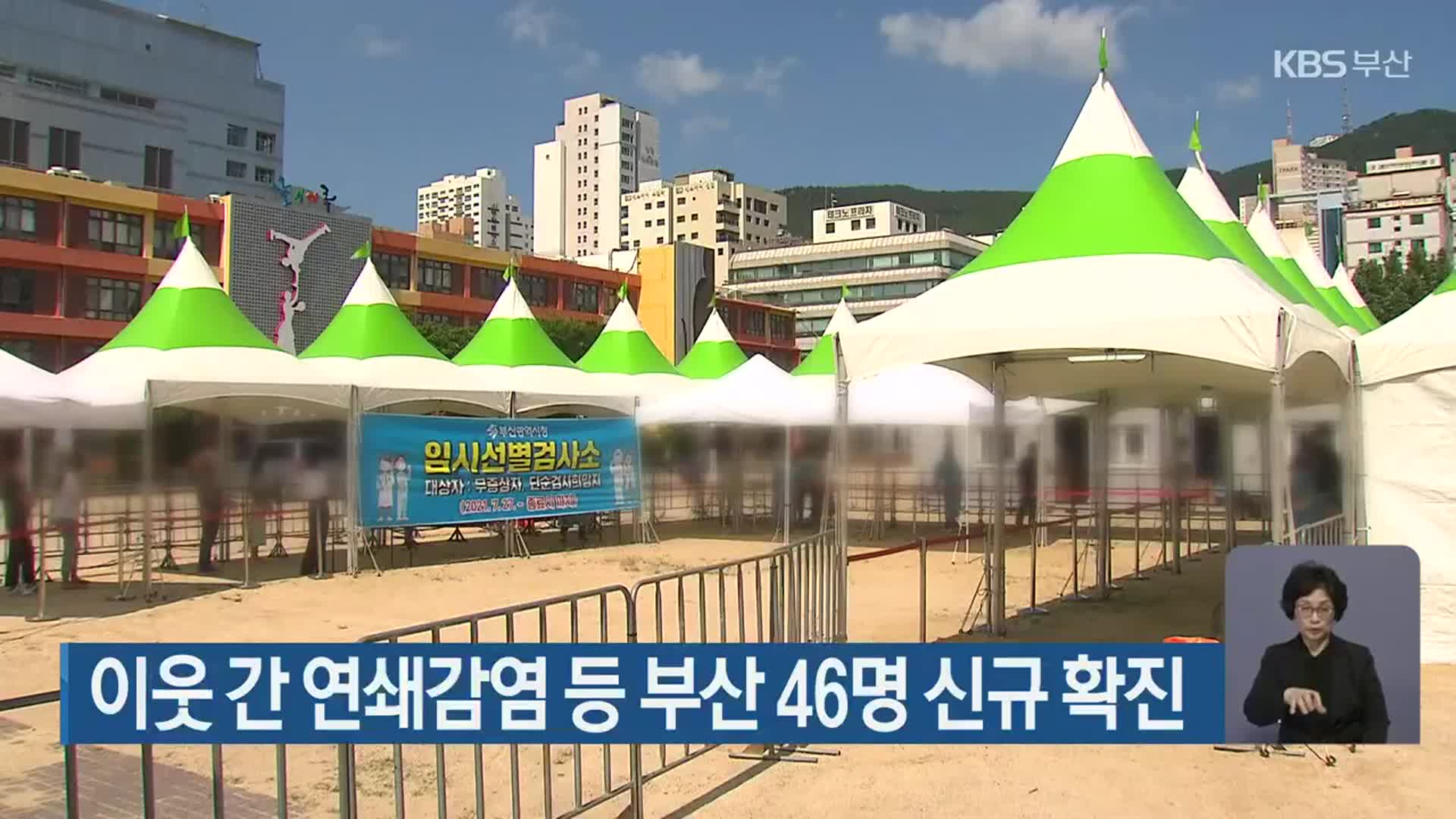이웃 간 연쇄감염 등 부산 46명 신규 확진