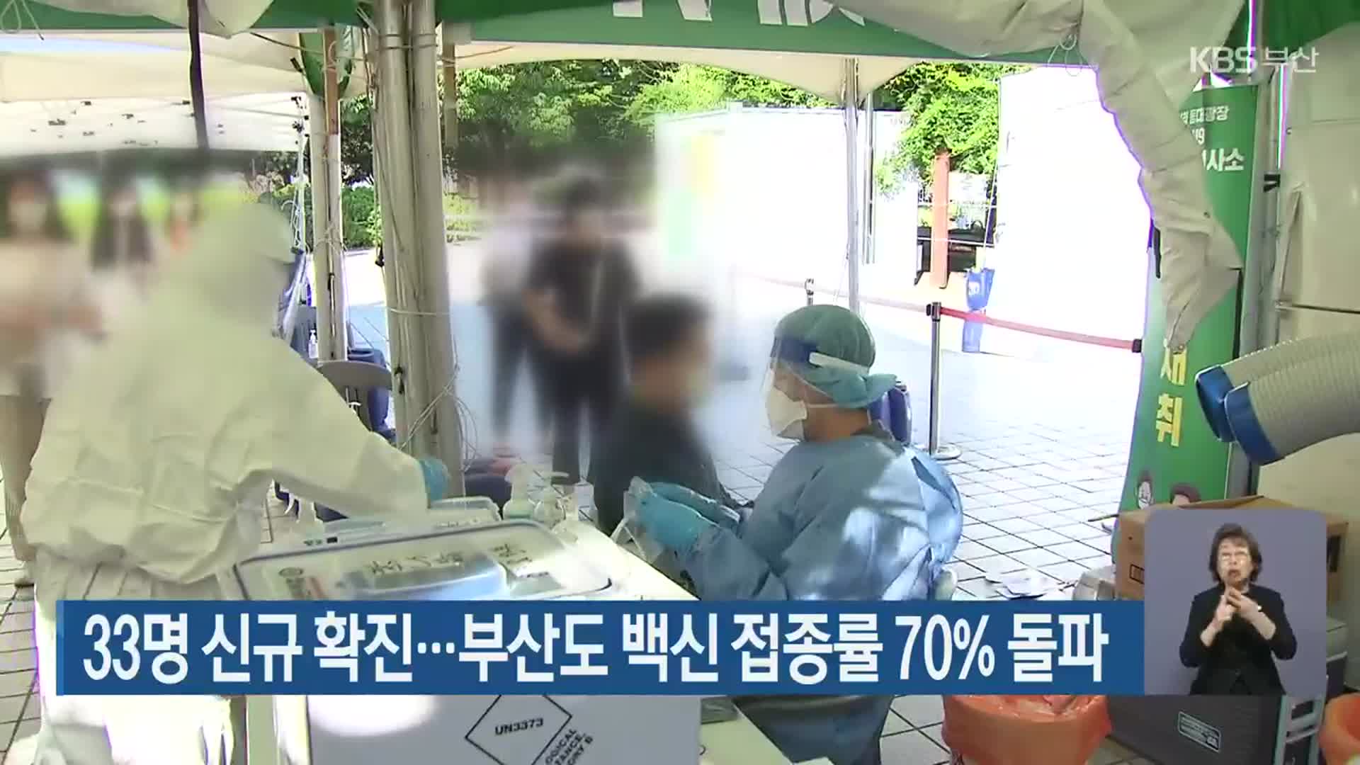부산 33명 신규 확진…부산도 백신 접종률 70% 돌파