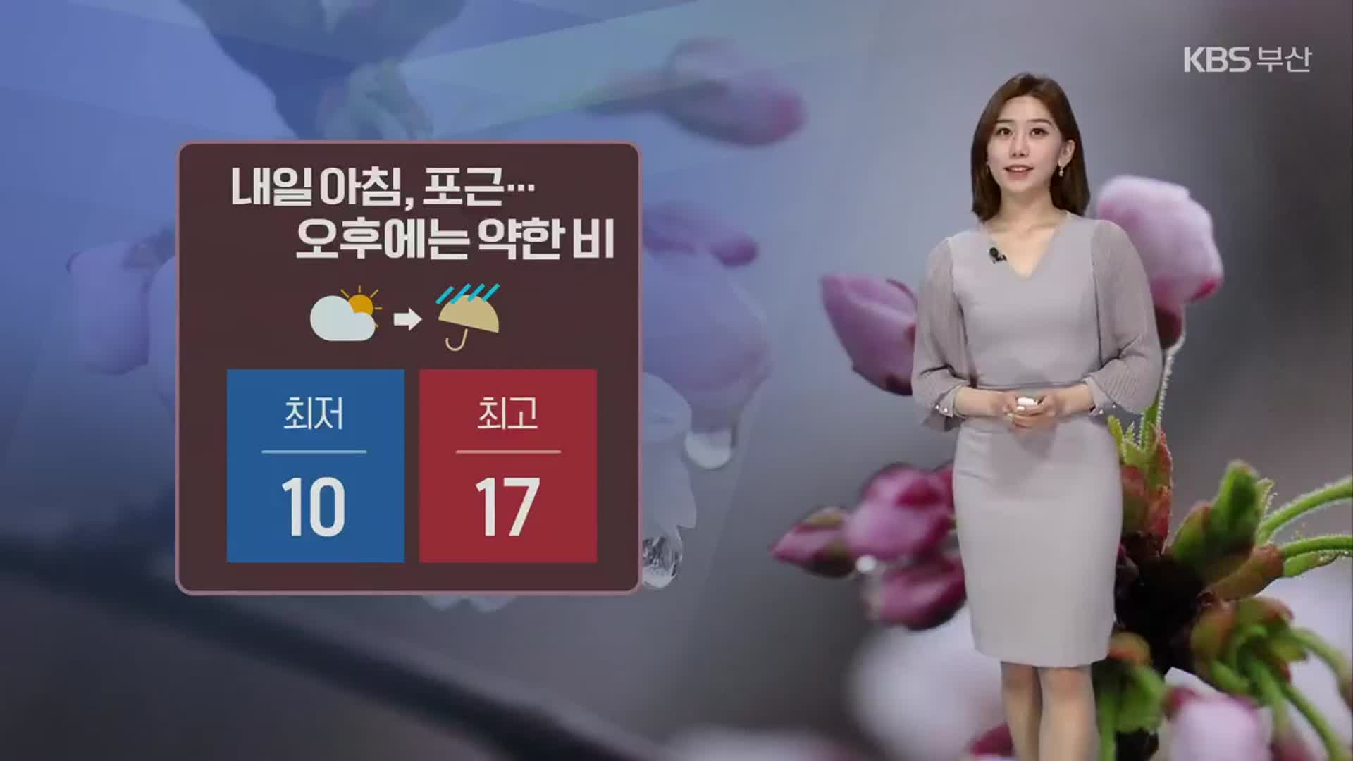 [날씨] 부산 내일 아침 10도 안팎 ‘포근’…오후부터 비