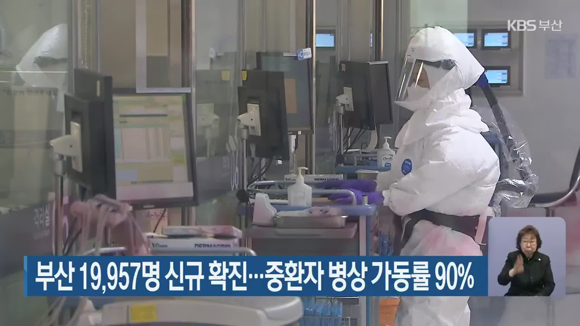 부산 19,957명 신규 확진…중환자 병상 가동률 90%