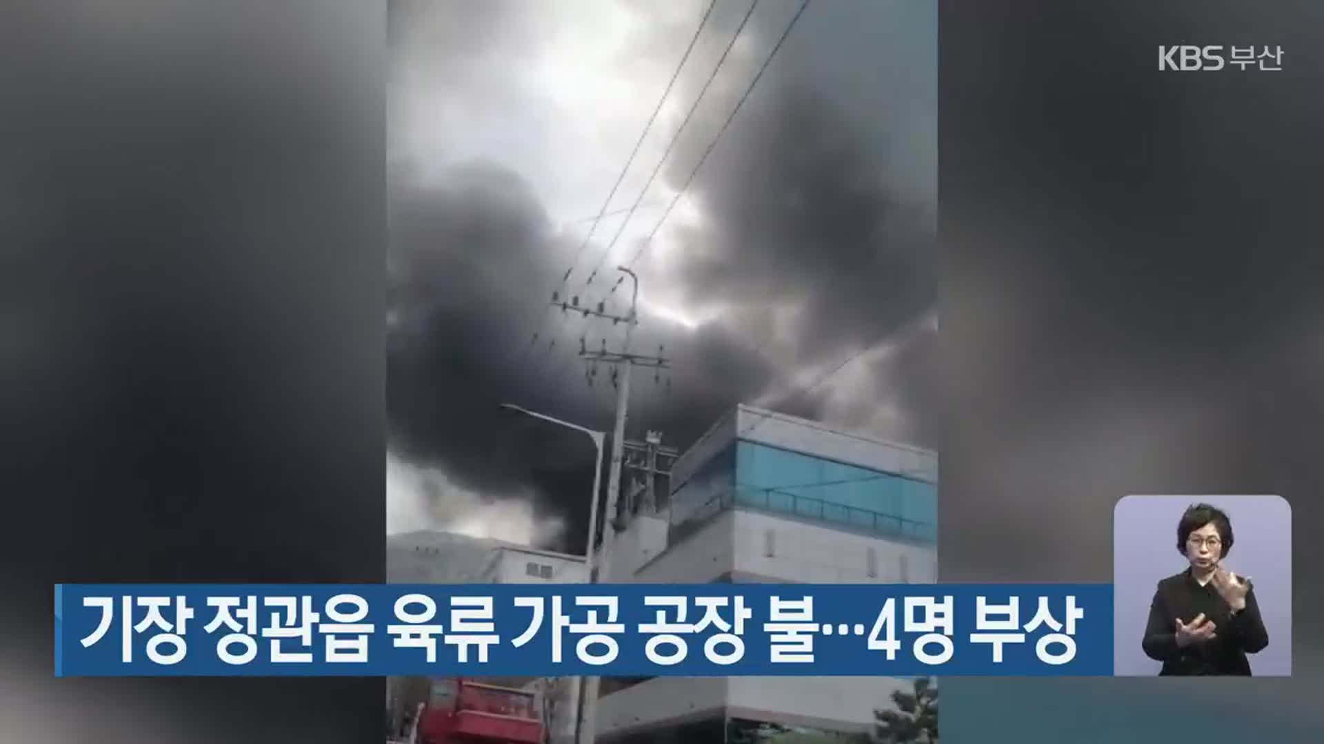 기장 정관읍 육류 가공 공장 불…4명 부상