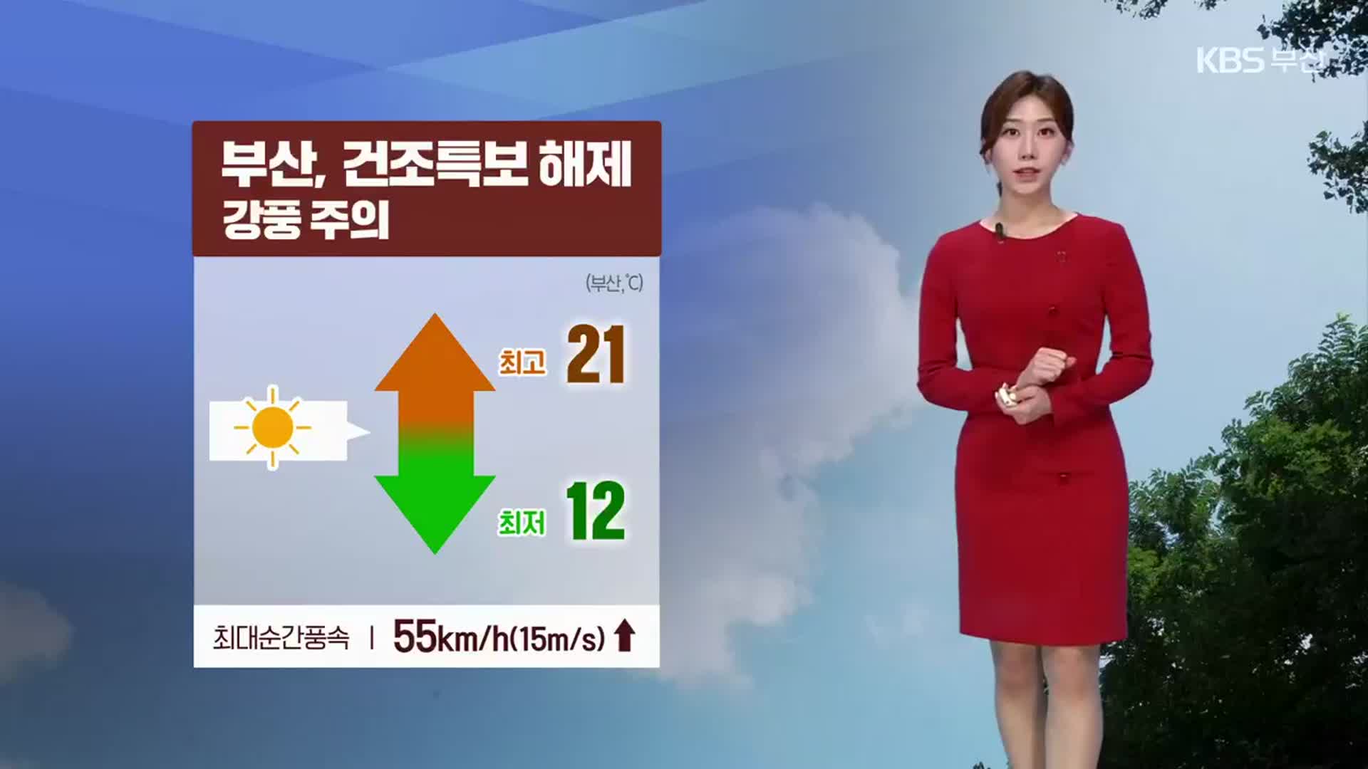 [날씨] 부산 건조특보 해제·강풍주의…불씨 관리 유의