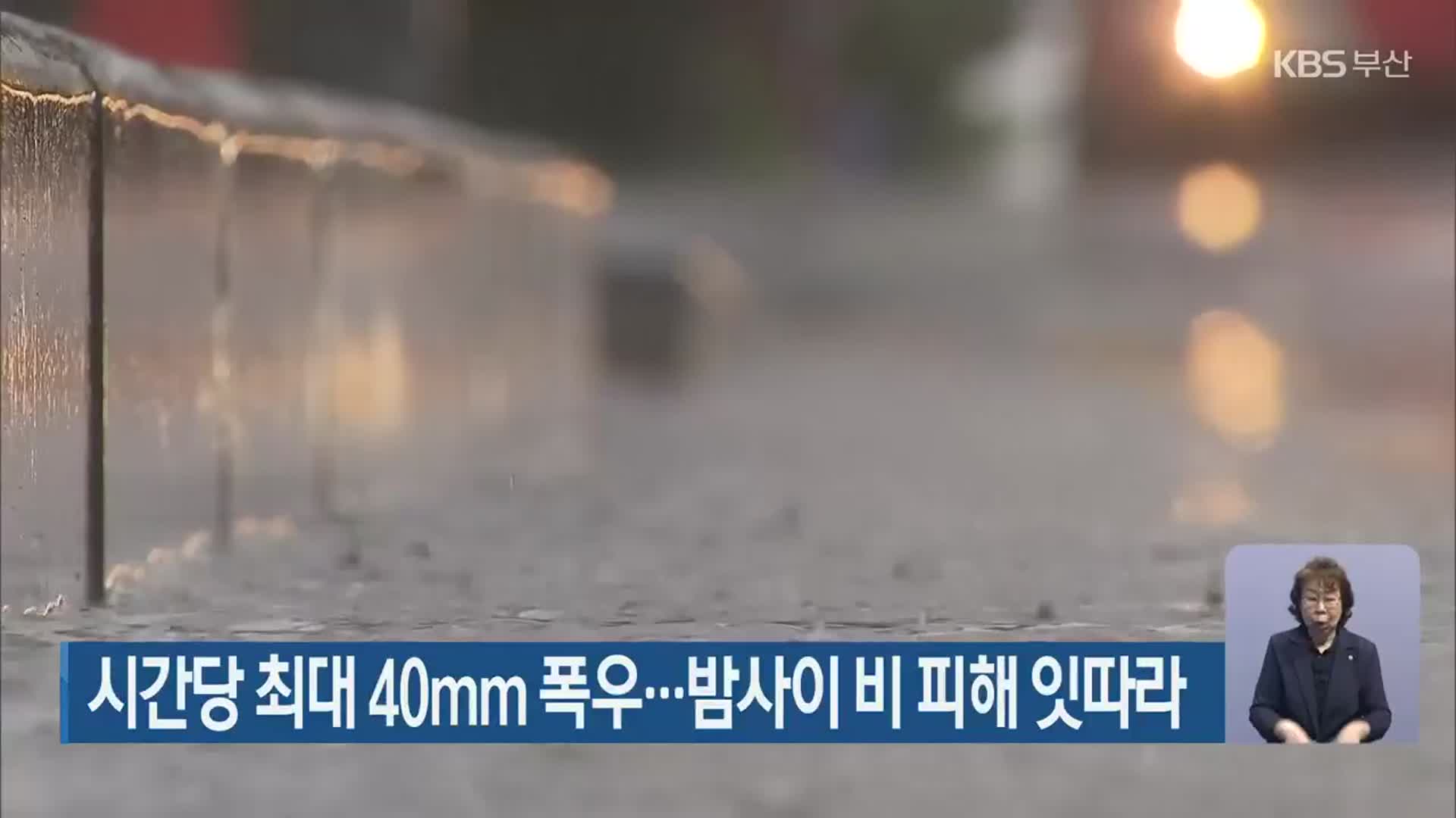 부산 시간당 최대 40mm 폭우…밤사이 비 피해 잇따라