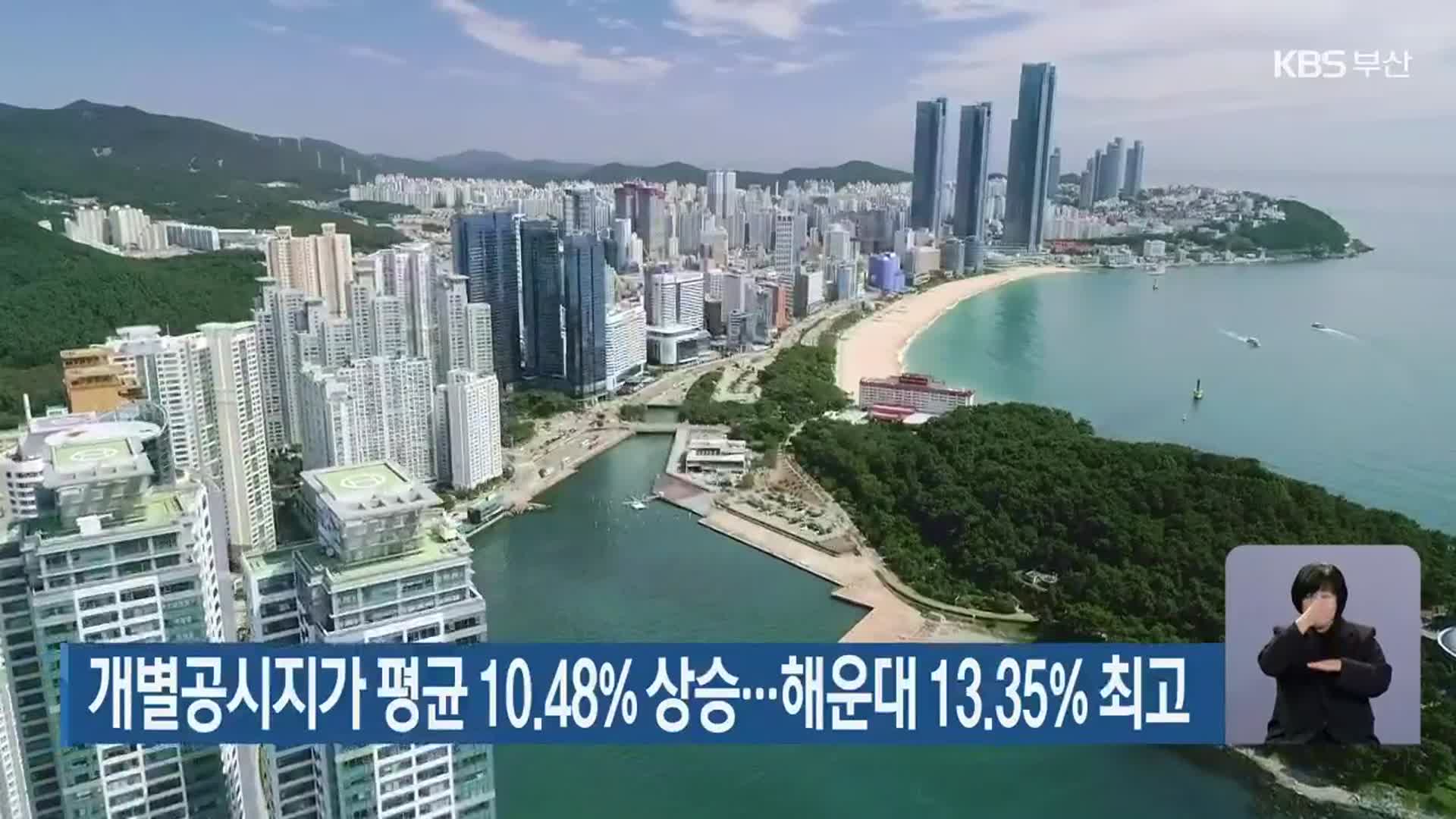 개별공시지가 평균 10.48% 상승…해운대 13.35% 최고