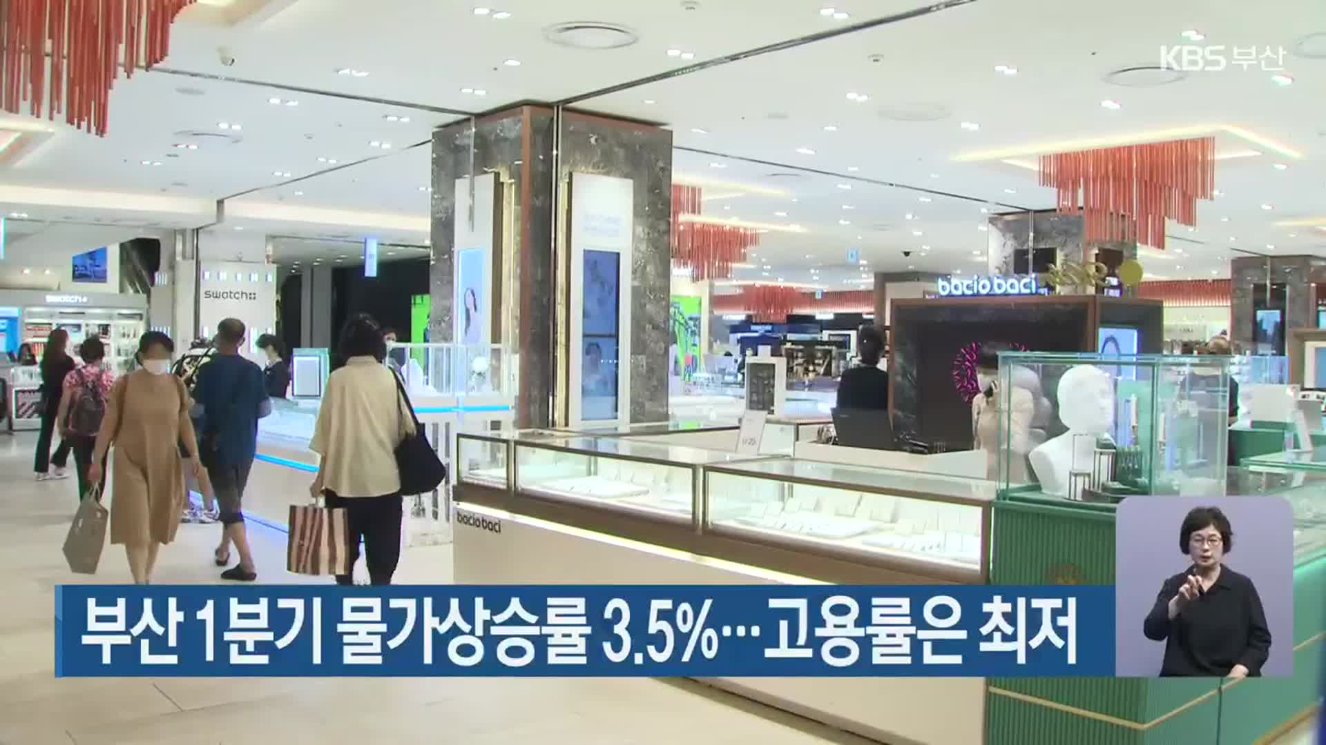 부산 1분기 물가상승률 3.5%…고용률은 최저