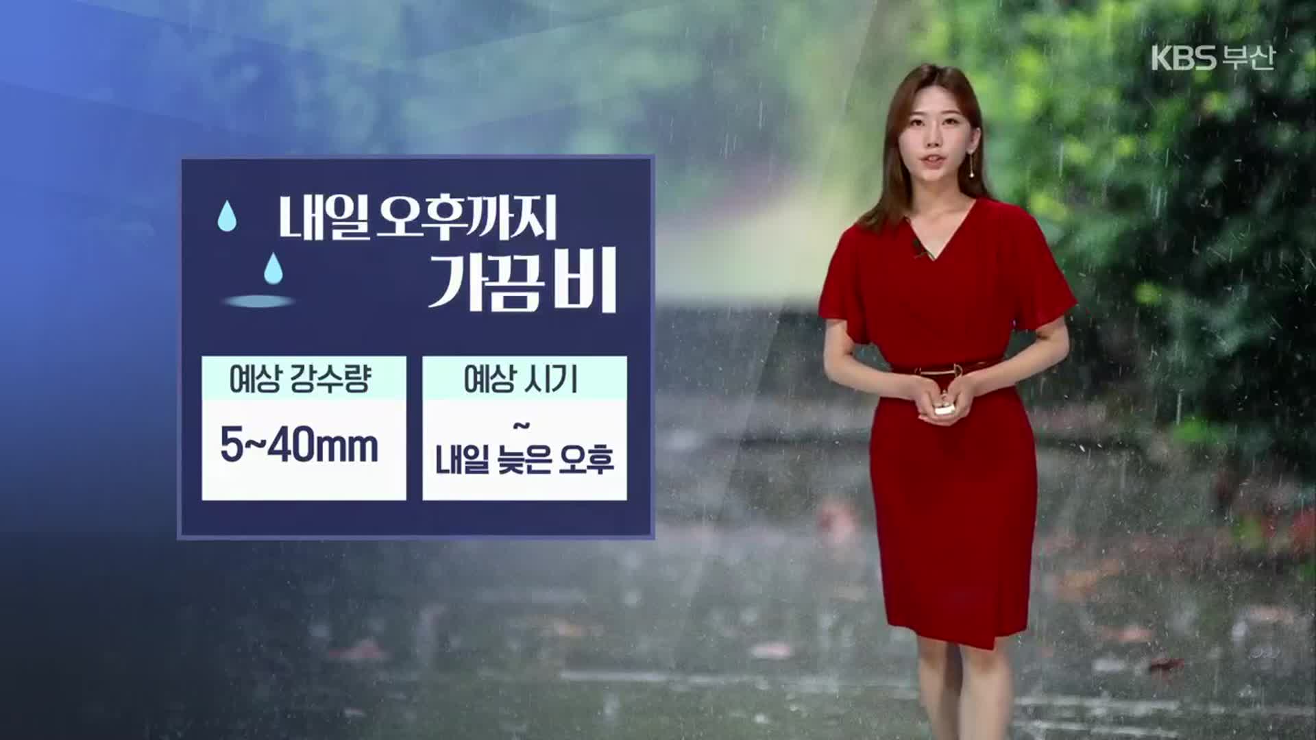 [날씨] 부산 내일 오후까지 ‘5~40mm’ 비…남해안 ‘강한 바람’