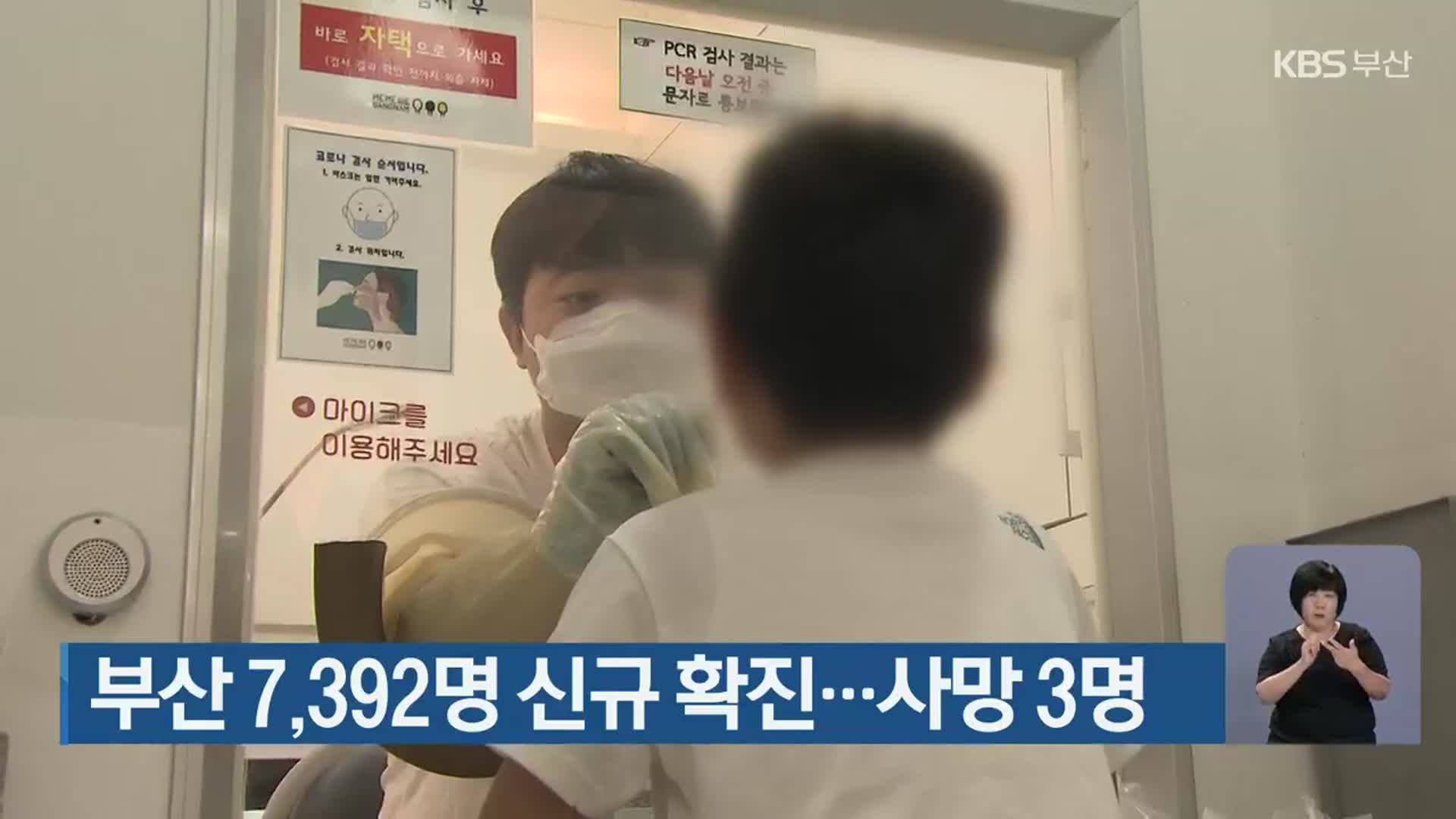 부산 7,392명 신규 확진…사망 3명
