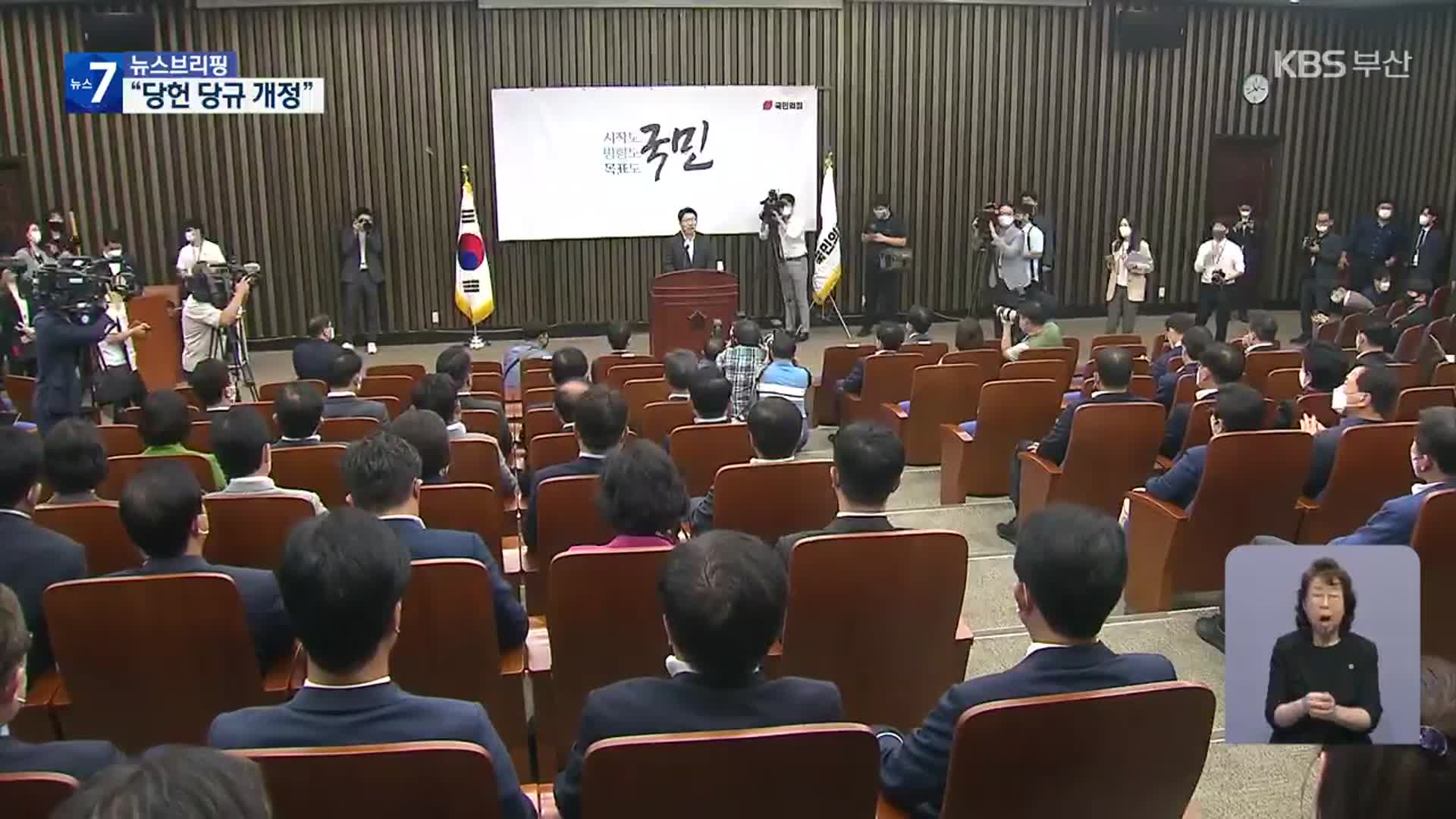 與 ‘비상 상황’ 당헌 개정 추인