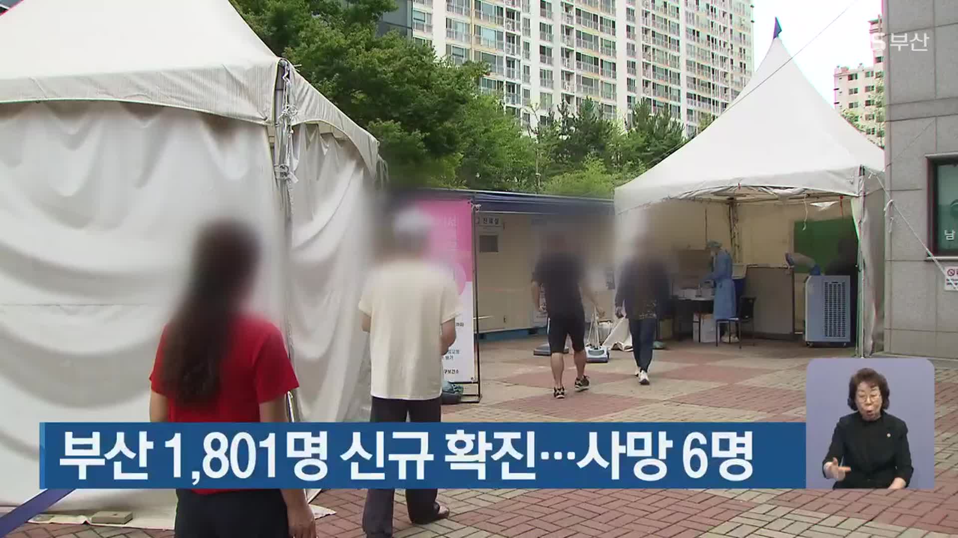 부산 1,801명 신규 확진…사망 6명