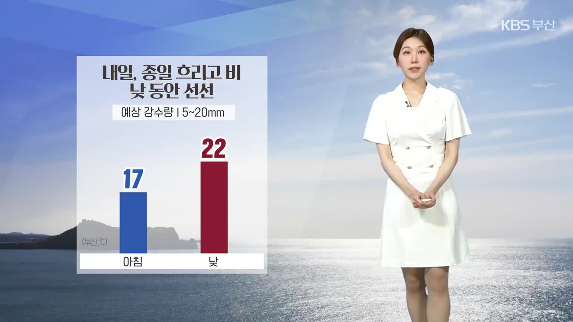 [날씨] 부산 내일 종일 흐리고 비…예상 강수량 5~20㎜