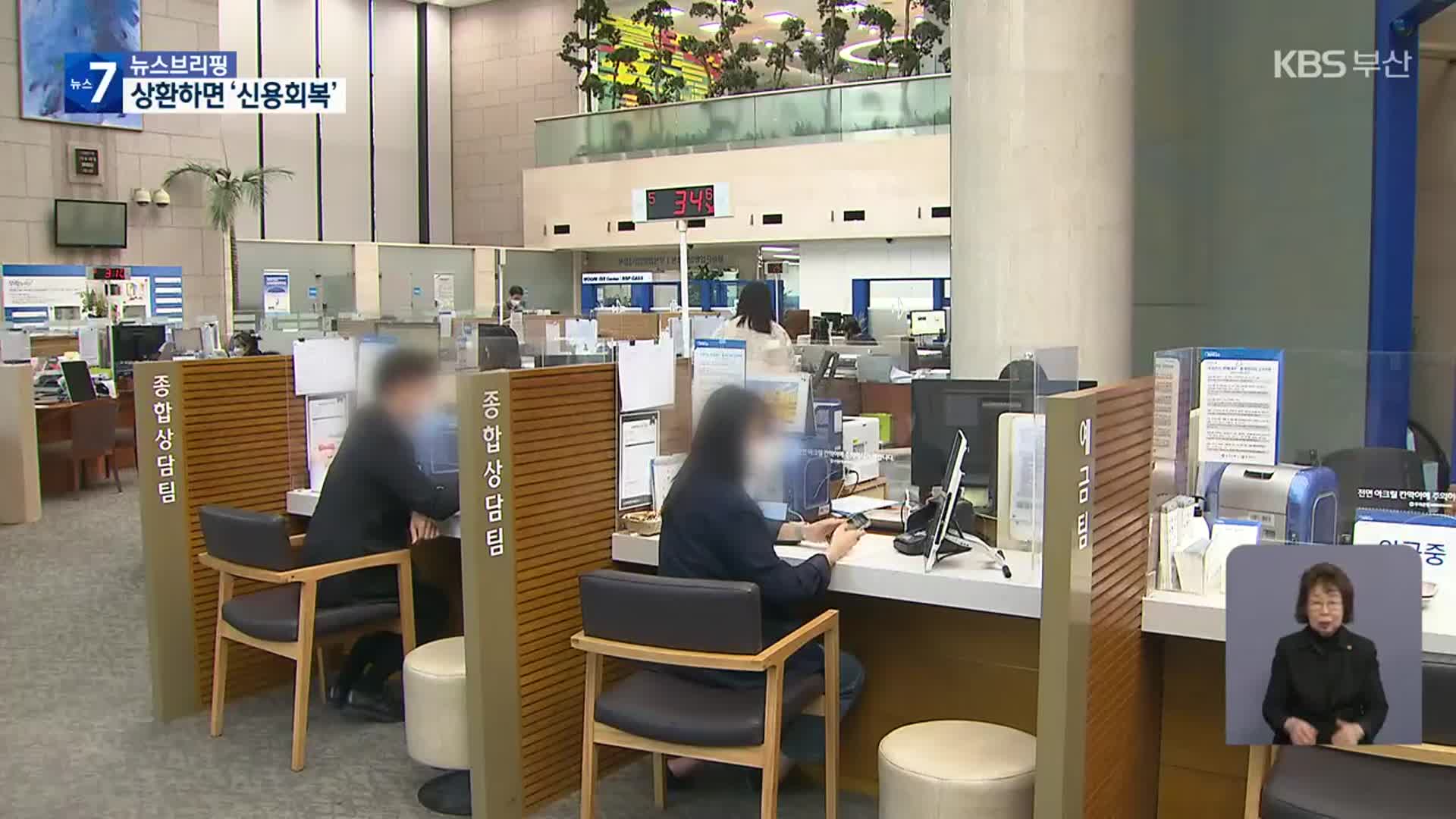 2천만 원 이하 연체금액 전액 상환 시 ‘신용회복’