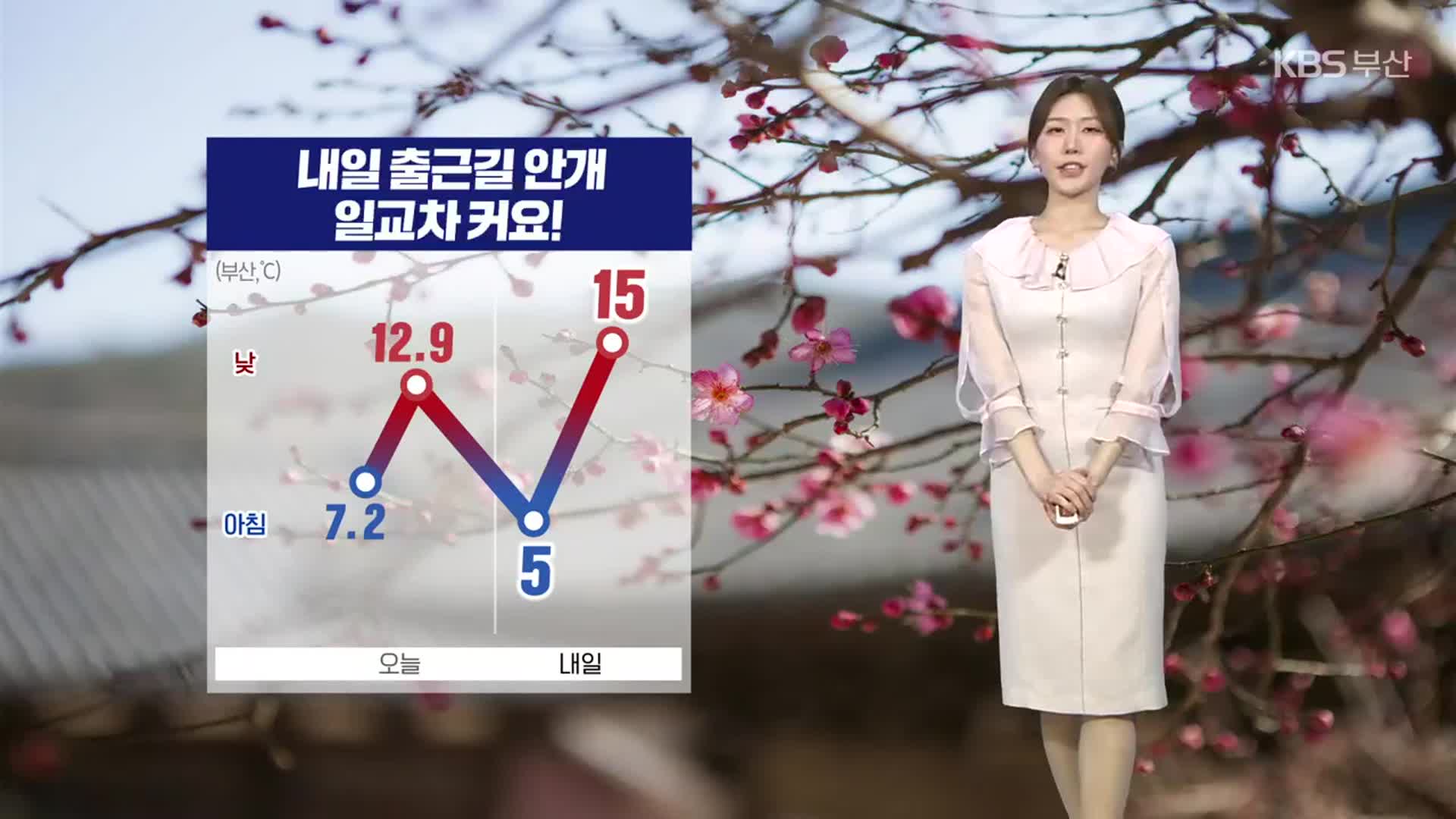 [날씨] 부산 내일 출근길 안개…일교차 커요!