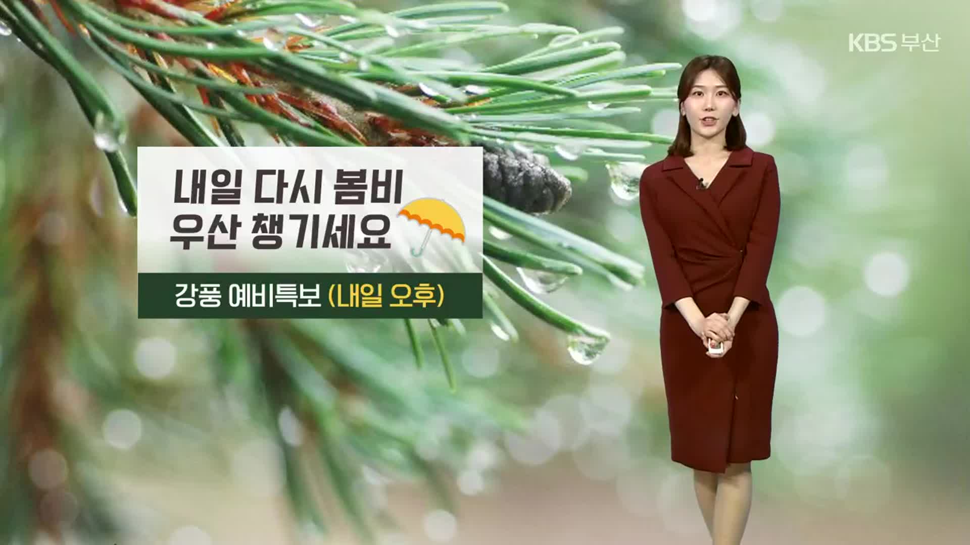 [날씨] 부산 내일 다시 봄비…“우산 챙기세요!