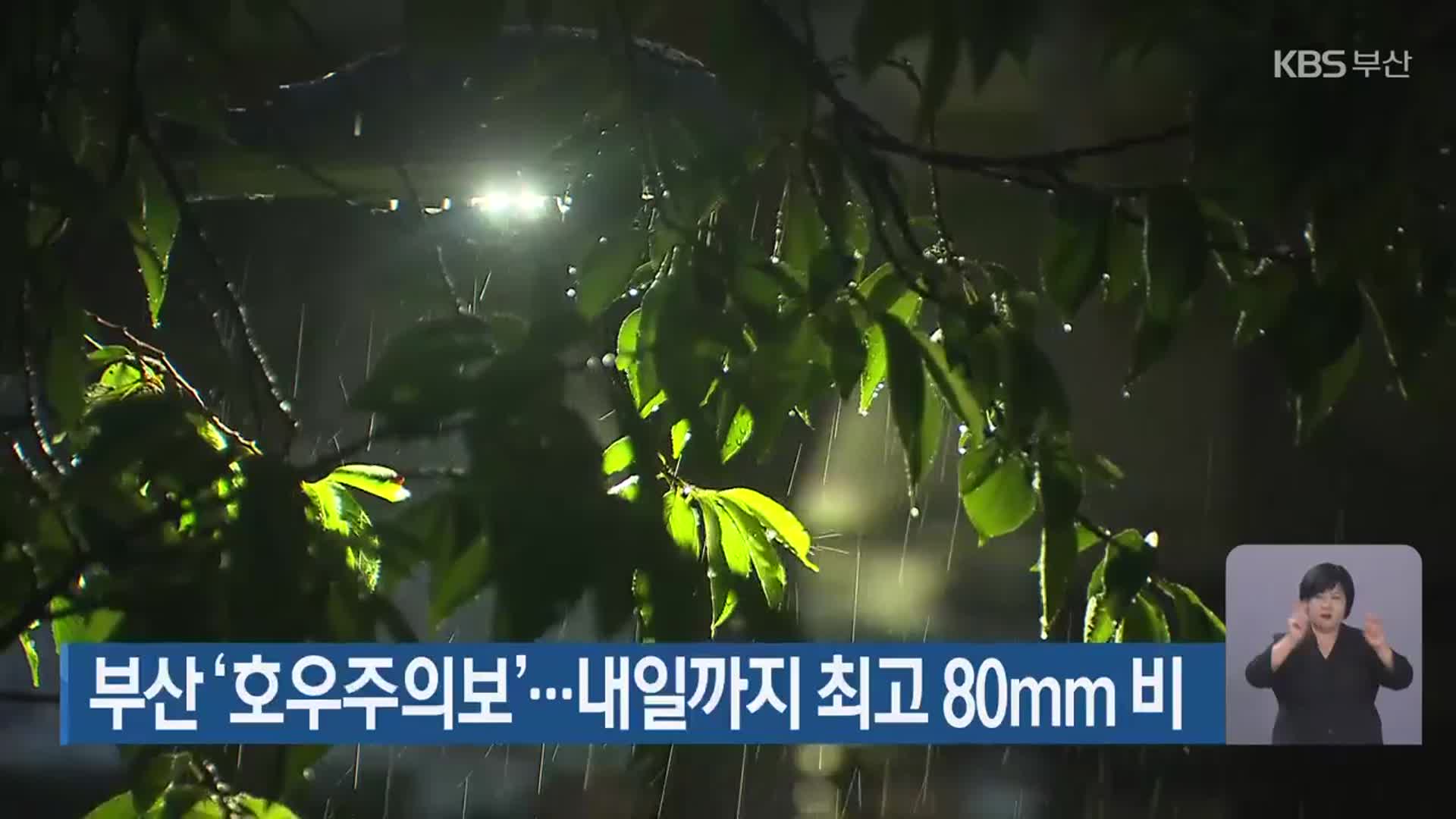 부산 ‘호우주의보’…내일까지 최고 80mm 비