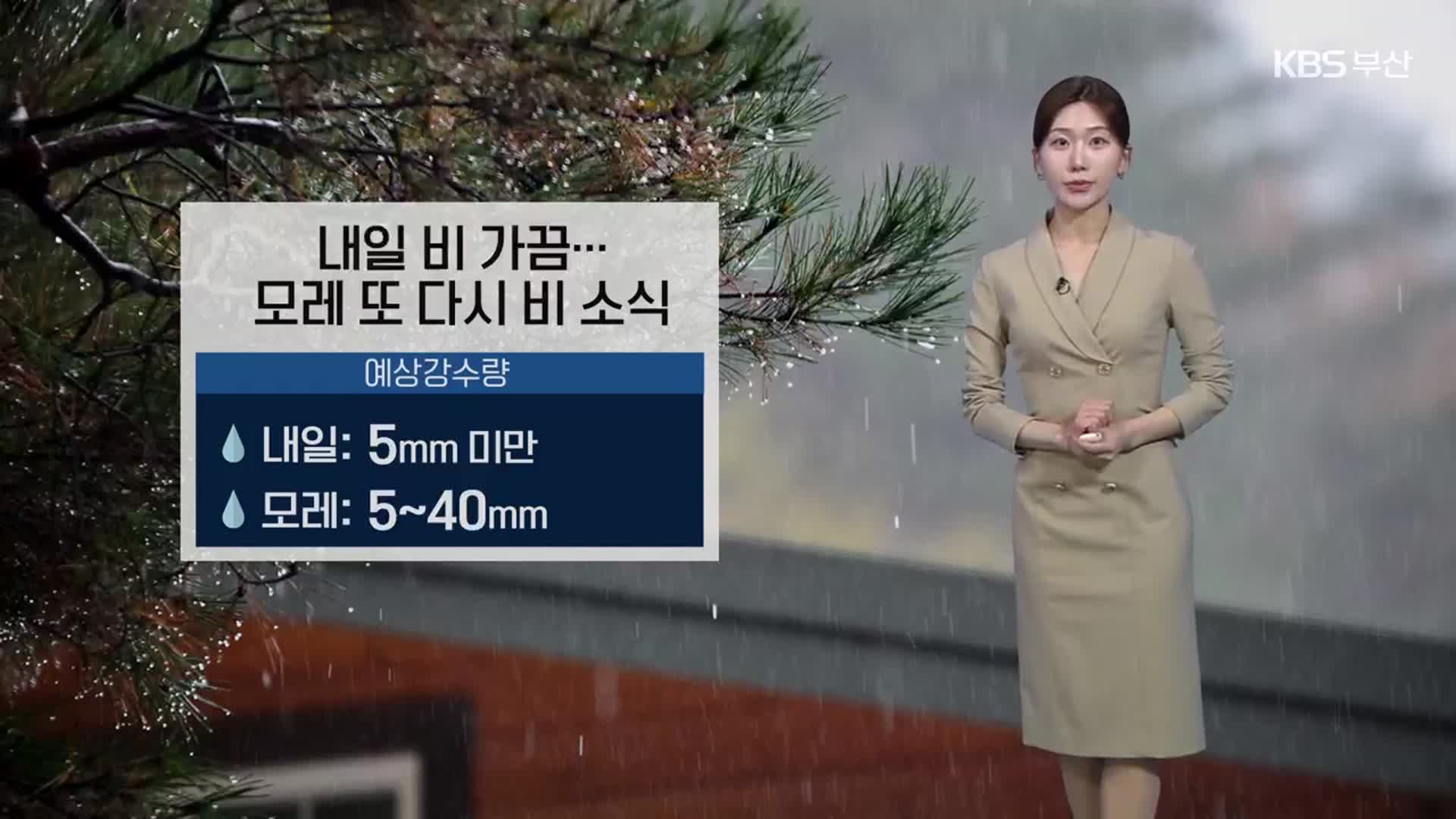 [날씨] 부산 퇴근길 다시 기온 ‘뚝’↓…내일 비 가끔