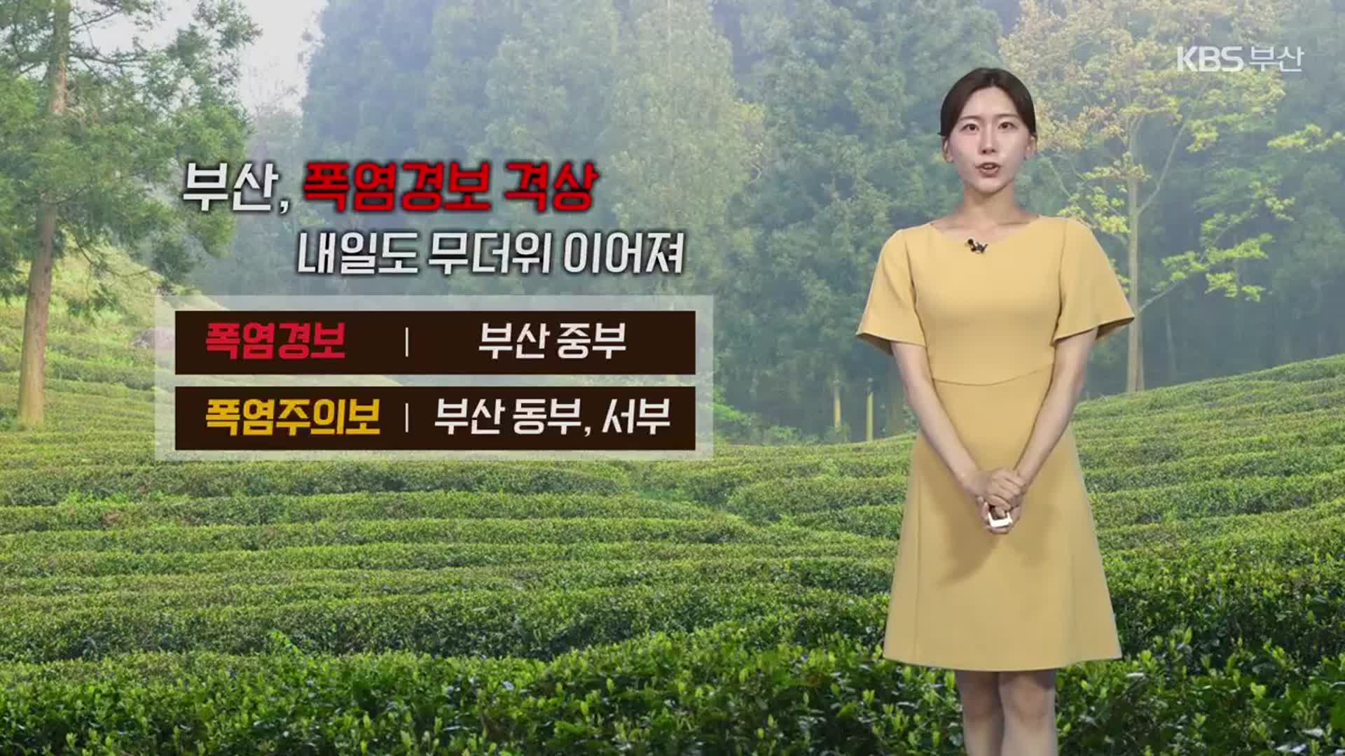 [날씨] 부산 폭염경보 격상…내일도 무더위 이어져